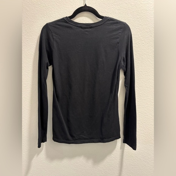 Michael Stars The Tee in Vote Long Sleeve, size S, 100% cotton in black - Picture 5 of 7